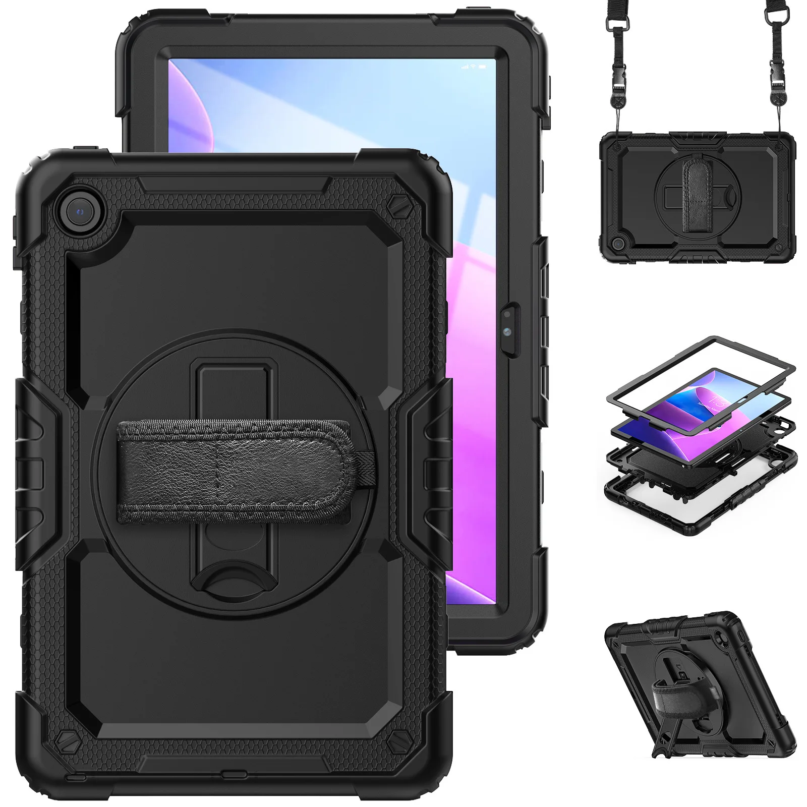 Lenovo Tablet Plus Accessories - Housse antichoc avec support et sangle